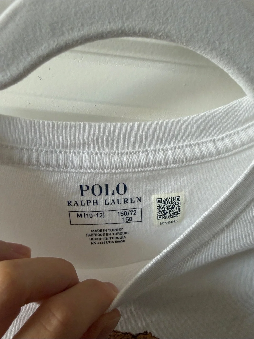 Ralph Lauren White Tee with Polo Bear Flag Graphic